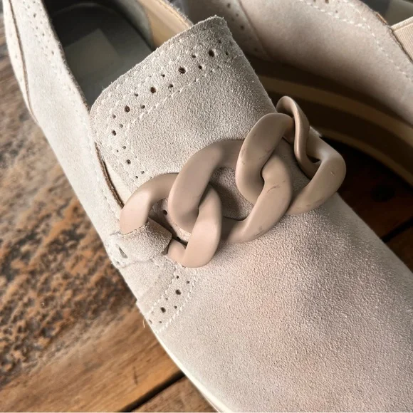 Dolce Vita Jhenee Suede Platform Slip-On Loafers, Beige Size 9 - Picture 3 of 9